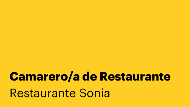Camarero/a de Restaurante