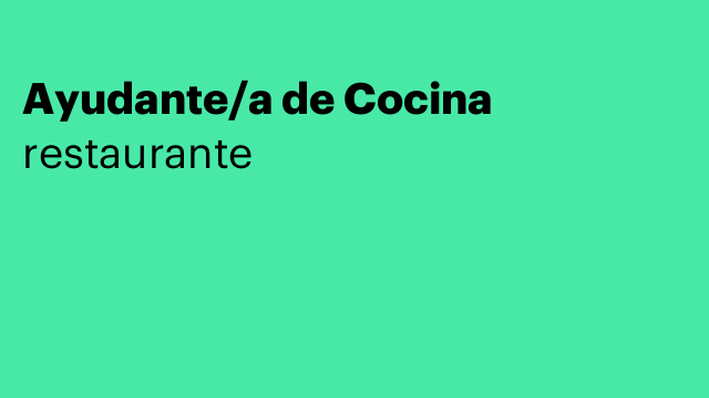 Ayudante/a de Cocina
