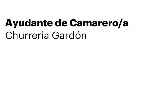 Ayudante de Camarero/a