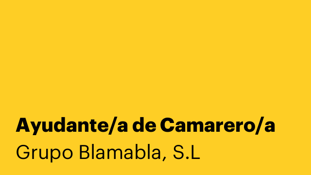 Ayudante/a de Camarero/a