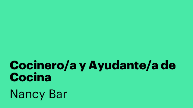 Cocinero/a y Ayudante/a de Cocina