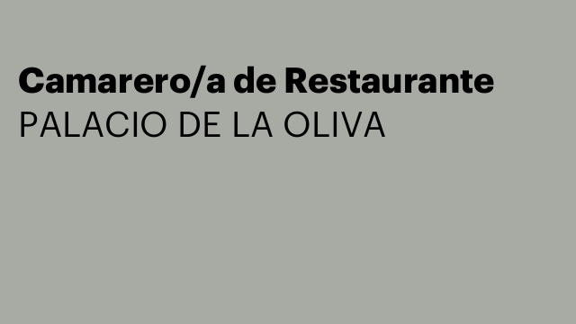 Camarero/a de Restaurante