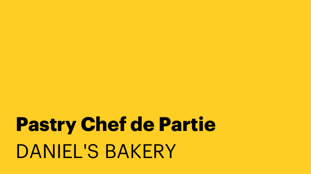 Pastry Chef de Partie