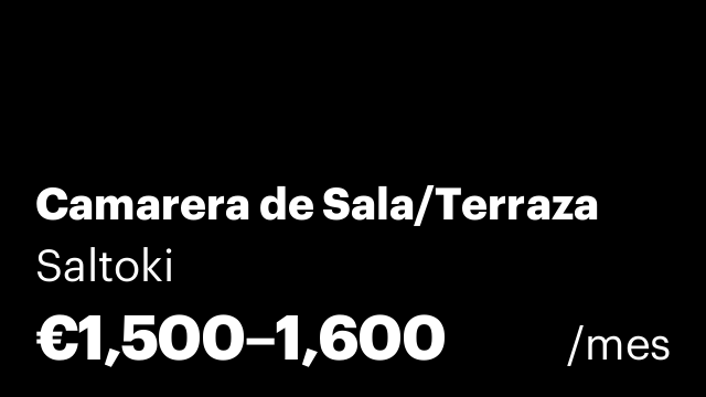 Camarera de Sala/Terraza