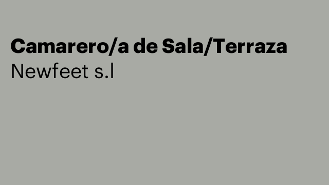Camarero/a de Sala/Terraza