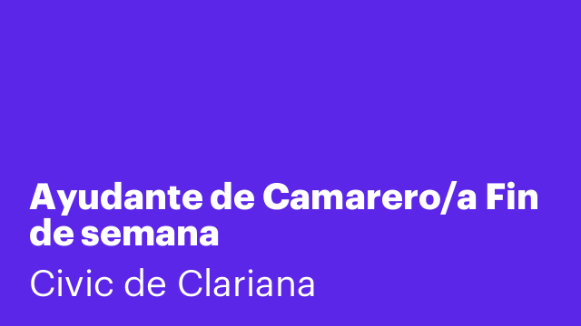 Ayudante de Camarero/a Fin de semana