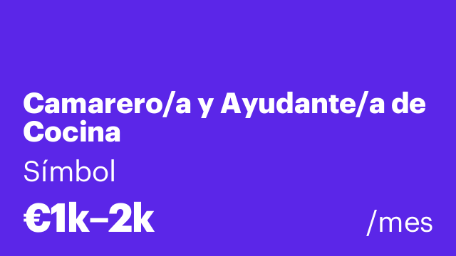 Camarero/a y Ayudante/a de Cocina