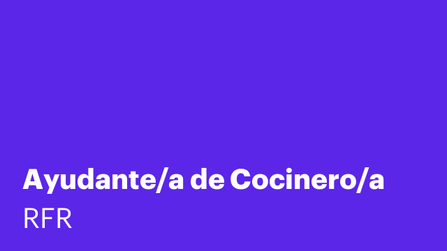 Ayudante/a de Cocinero/a