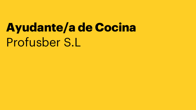 Ayudante/a de Cocina