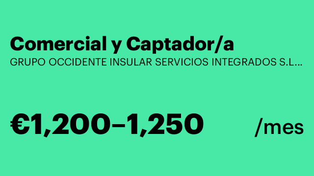 Comercial y Captador/a