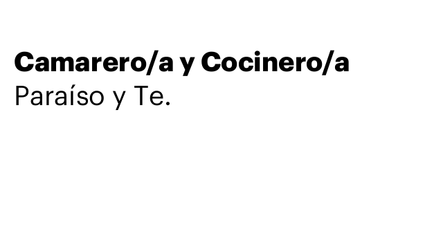 Camarero/a y Cocinero/a