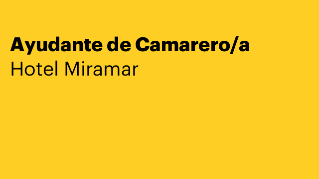 Ayudante de Camarero/a