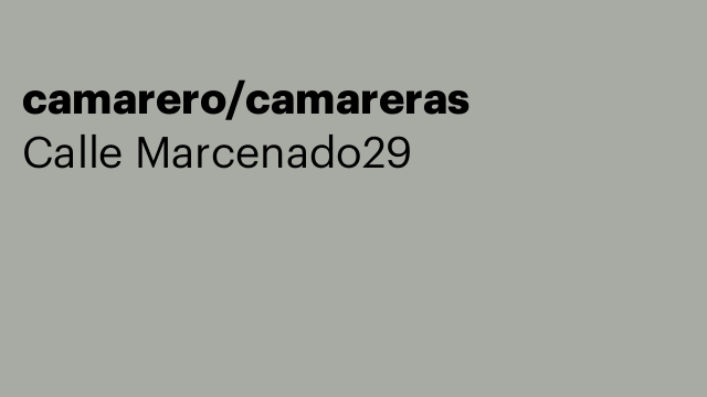 camarero/camareras