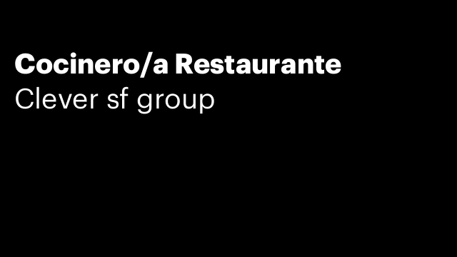 Cocinero/a Restaurante