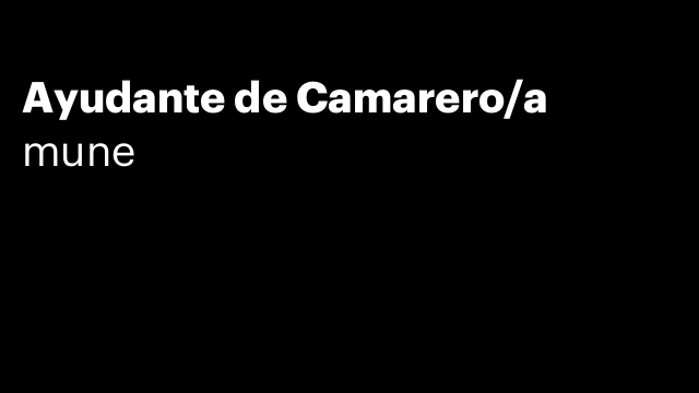 Ayudante de Camarero/a