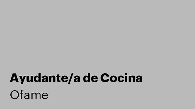 Ayudante/a de Cocina