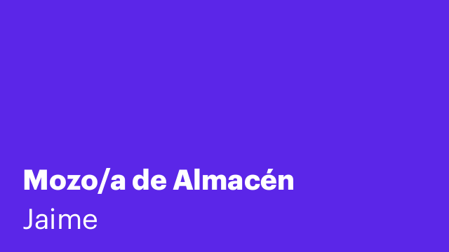 Mozo/a de Almacén
