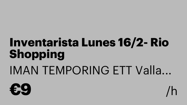 Inventarista Lunes 16/2- Rio Shopping