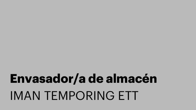 Envasador/a de almacén