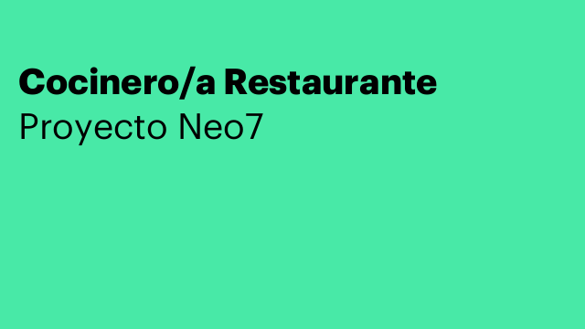 Cocinero/a Restaurante