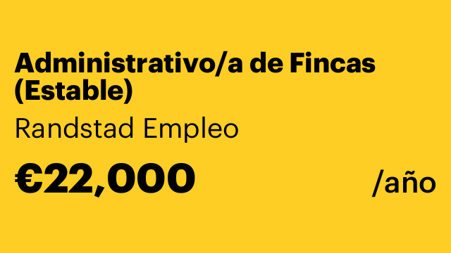 Administrativo/a de Fincas (Estable)