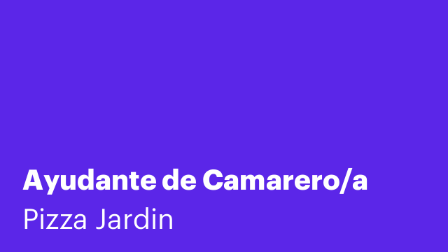 Ayudante de Camarero/a