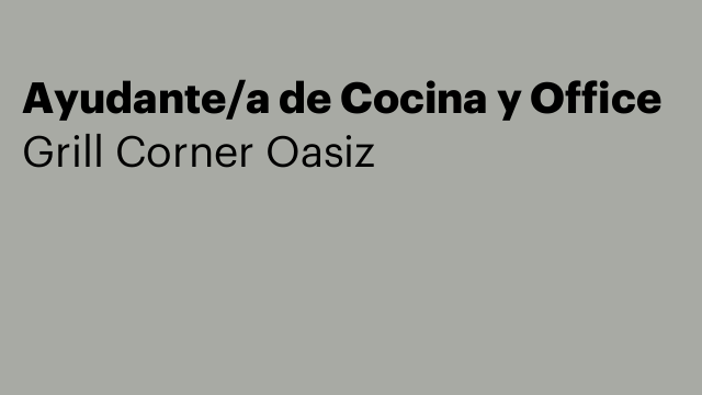 Ayudante/a de Cocina y Office