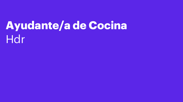 Ayudante/a de Cocina