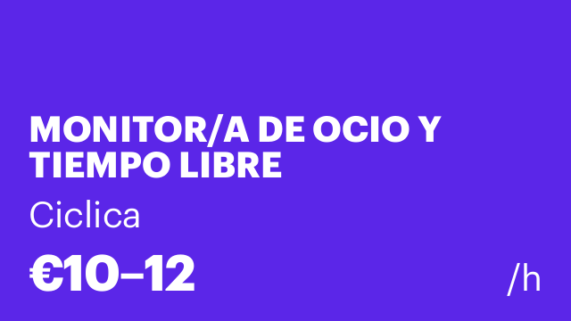 MONITOR/A DE OCIO Y TIEMPO LIBRE