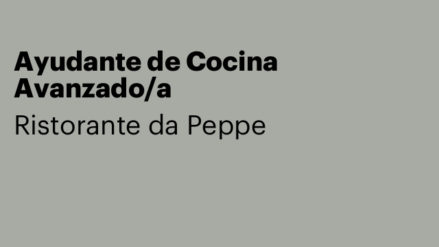 Ayudante de Cocina Avanzado/a