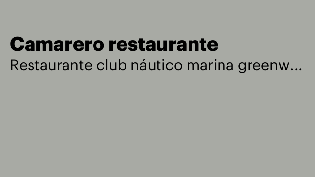Camarero restaurante