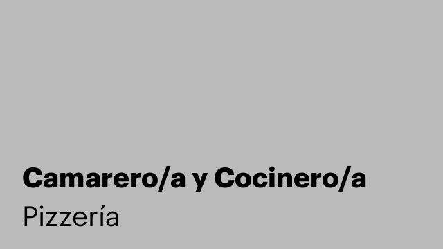 Camarero/a y Cocinero/a