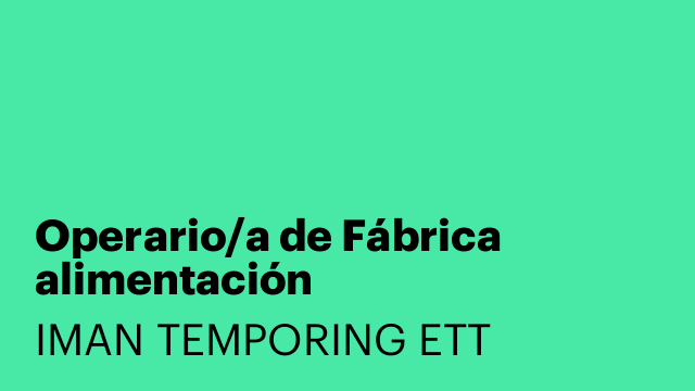 Operario/a de Fábrica alimentación