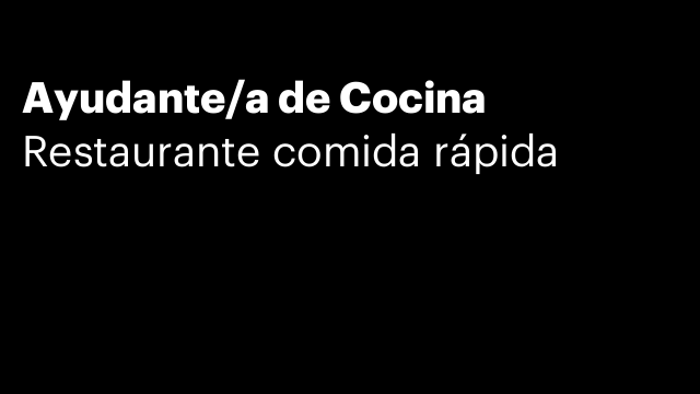 Ayudante/a de Cocina