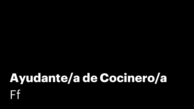 Ayudante/a de Cocinero/a