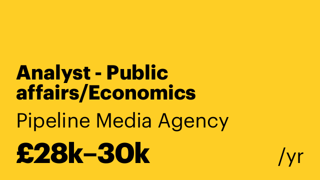 Analyst - Public affairs/Economics