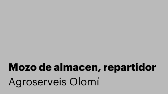 Mozo de almacen, repartidor