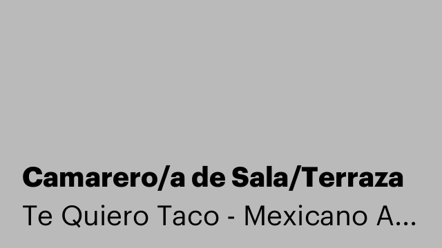 Camarero/a de Sala/Terraza