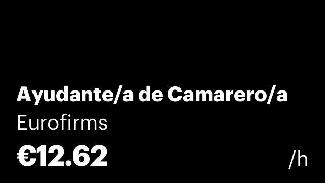 Ayudante/a de Camarero/a