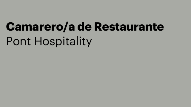 Camarero/a de Restaurante