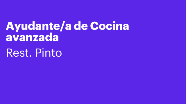 Ayudante/a de Cocina avanzada