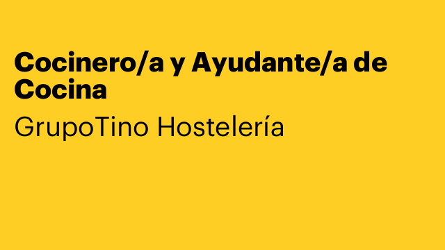 Cocinero/a y Ayudante/a de Cocina