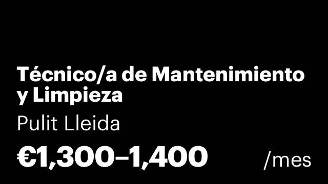 Técnico/a de Mantenimiento y Limpieza