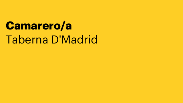 Camarero/a