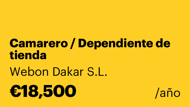 Camarero / Dependiente de tienda