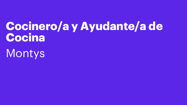Cocinero/a y Ayudante/a de Cocina