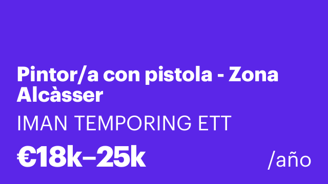 Pintor/a con pistola - Zona Alcàsser