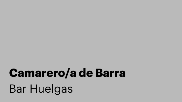 Camarero/a de Barra