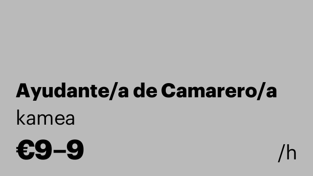 Ayudante/a de Camarero/a