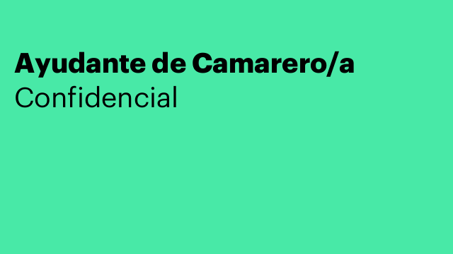 Ayudante de Camarero/a